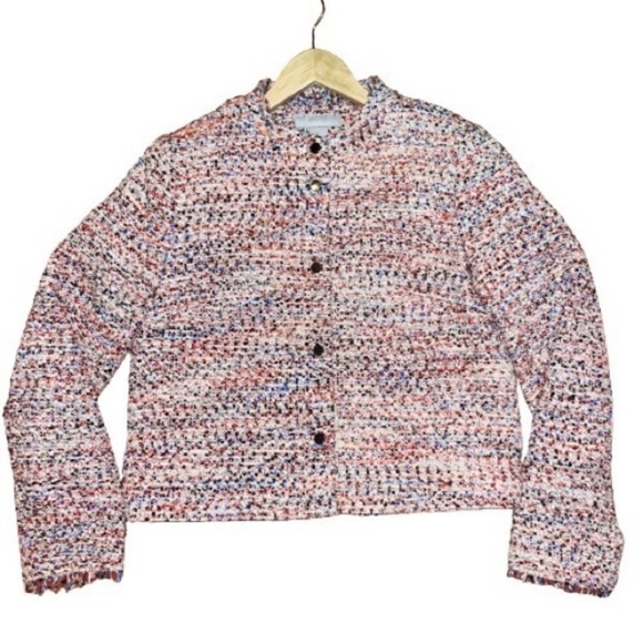 H&M Multi-Coloured Textured Blazer Jacket Women's 8 - Picture 2 of 12